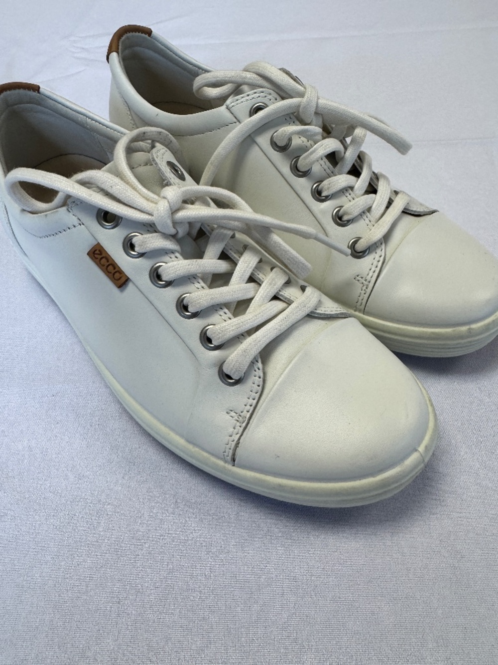 ECCO Soft 7 White Leather Sneakers Size 38